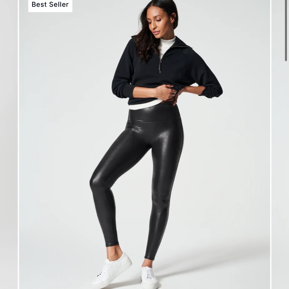 Spanx Black Women's Faux Leather Leggings